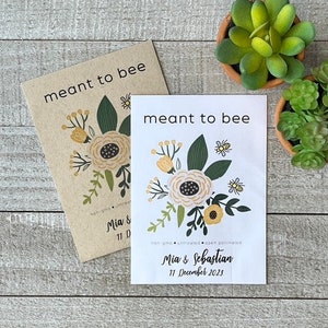 Meant to Bee Seed Packet Favor: Personalized Wedding, Shower, Earth Day