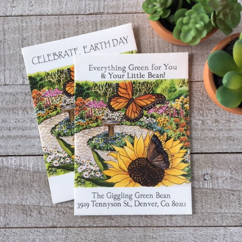 seed included bridal shower favor custom wedding Personalized seed packets for business event advertising for business in bulk