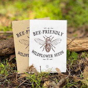 Bee friendly seed packet favor for wedding, bridal, baby shower, mothers day, earth day, personalized party favor in bulk with seed included image 5