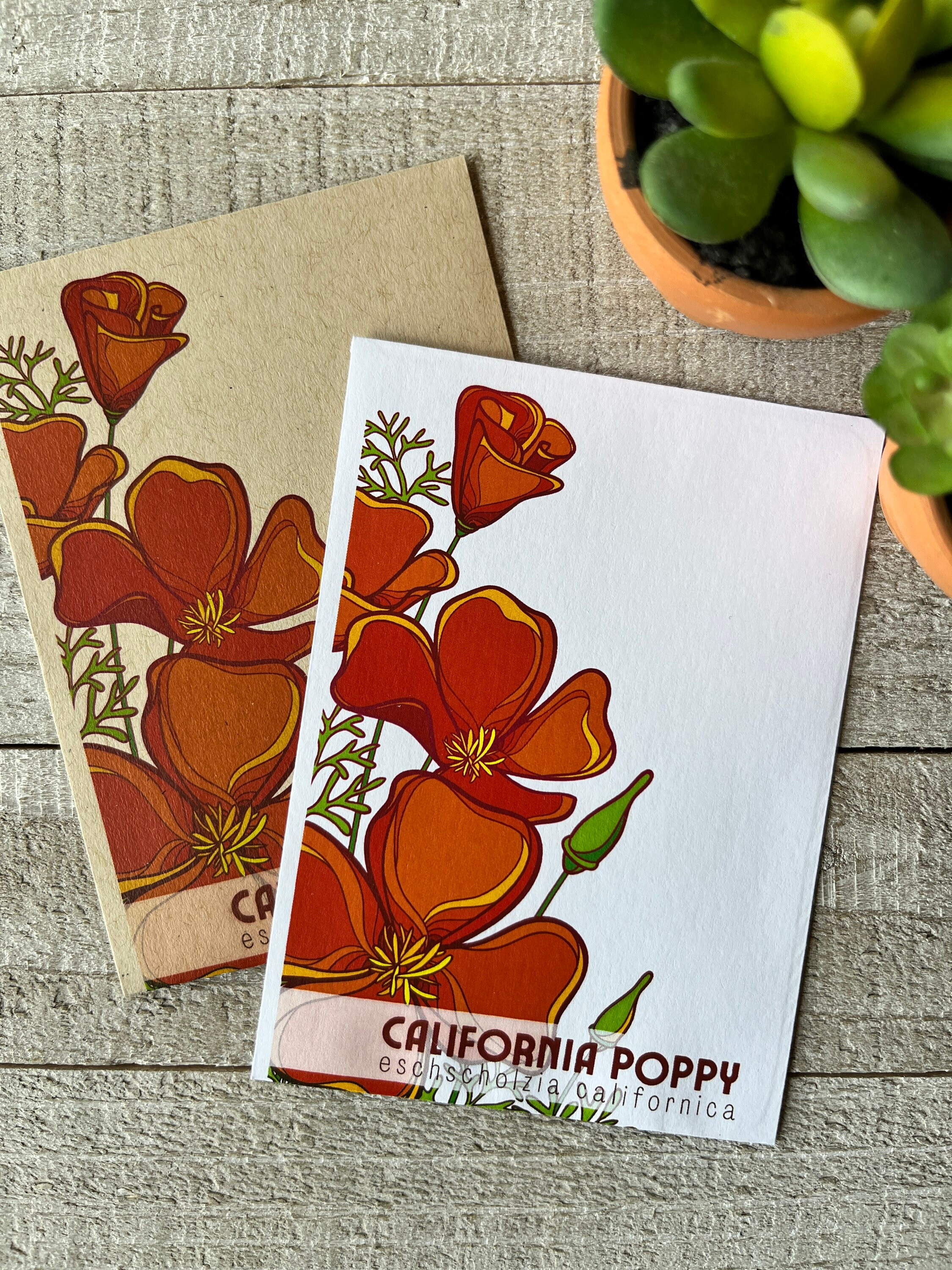 California Poppy Seed Packet Favor for Wedding Bridal Baby Etsy