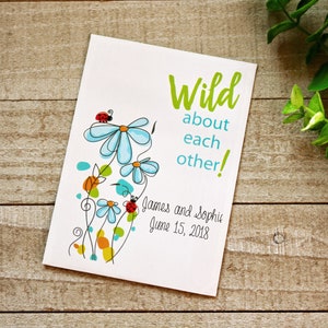 Personalized Wildflower Seed Packets, custom wedding favors, bridal shower, engagement party, classroom gift from teacher, seed included