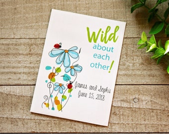 Personalized Seed Packets, Wild About Each Other, custom wedding favors, bridal shower, engagement party, seed included