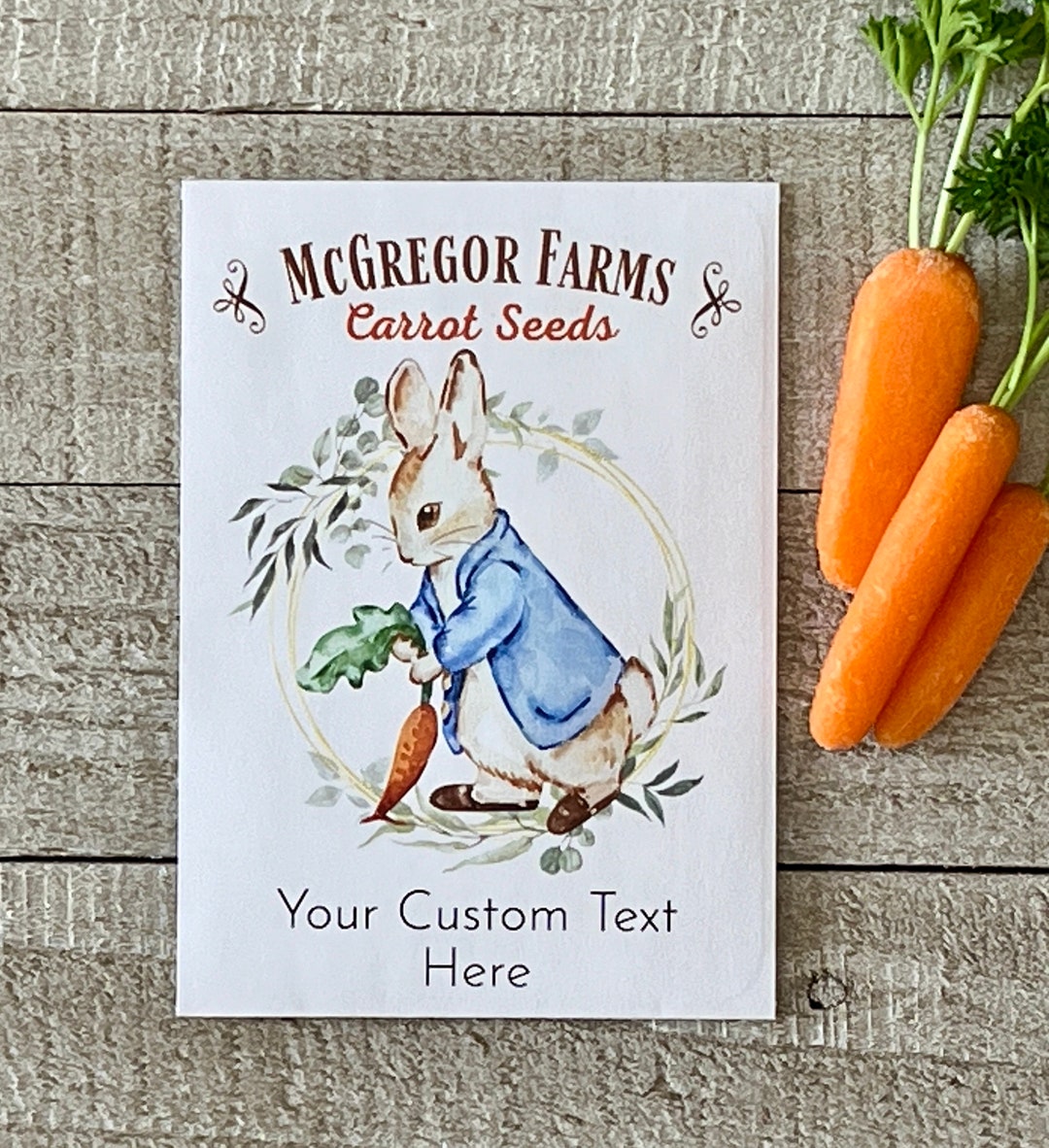 Vintage Rabbit Baby Blue CARROT Seed Packet With Seeds Included for ...