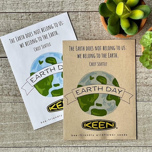 Love The Earth Earth Day Wildflower Seed Packets Event Favor for Corporate Events, Parties, Weddings, Available in Bulk
