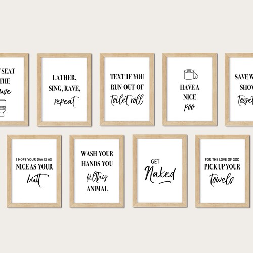 Toilet Wall Prints Bathroom Wall Art Set of Three - Etsy