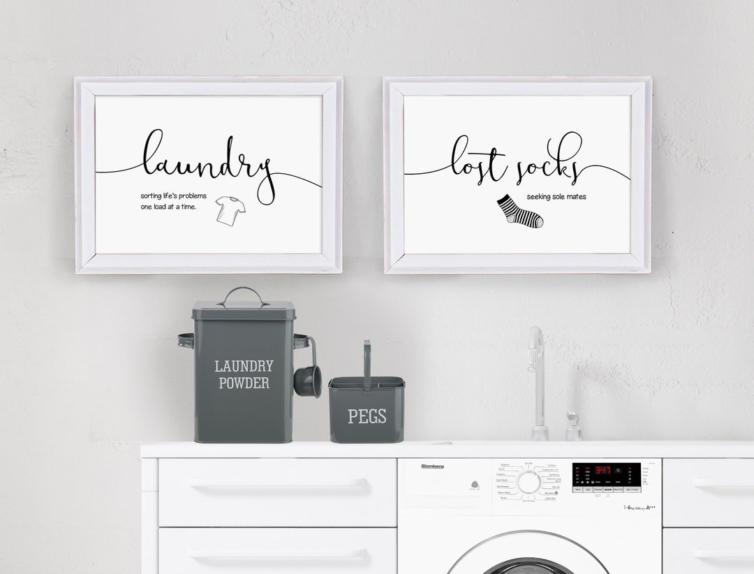 Laundry Prints Utility Room Decor Washing Print Bathroom Etsy UK
