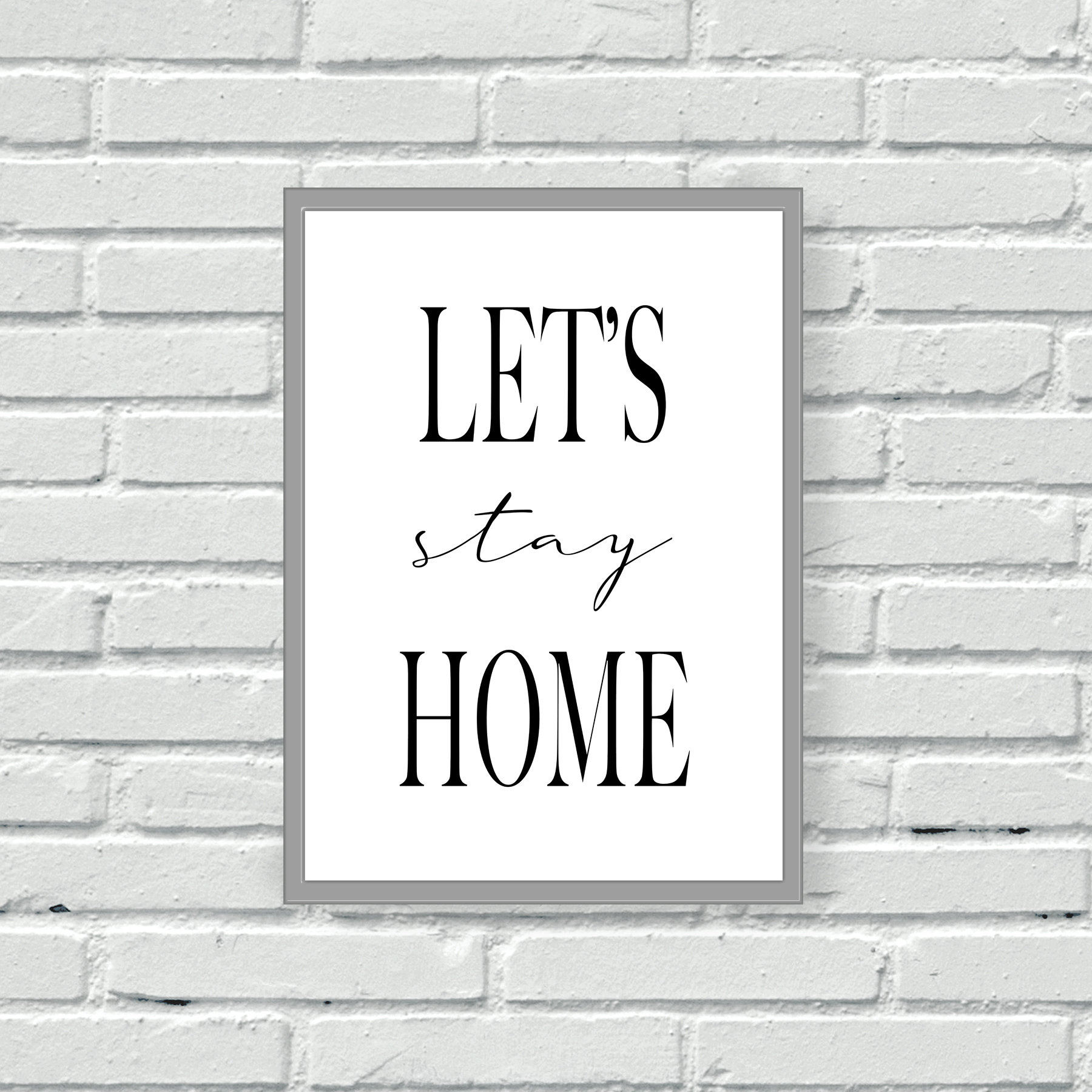 Lets stay home wall art wall print home decor wall print Etsy