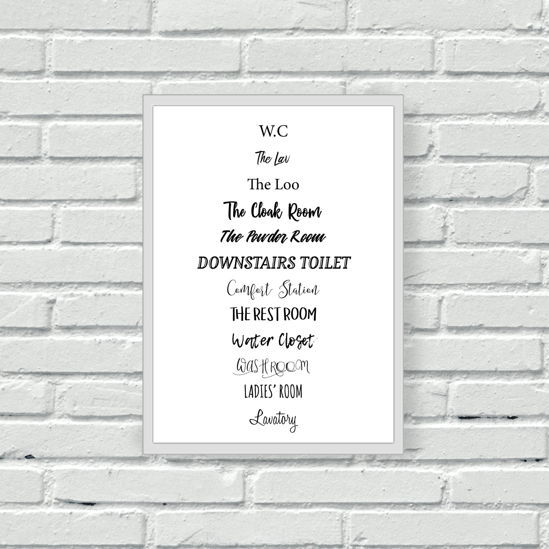 Toilet Wall Prints Bathroom Wall Art Set of Three Etsy UK