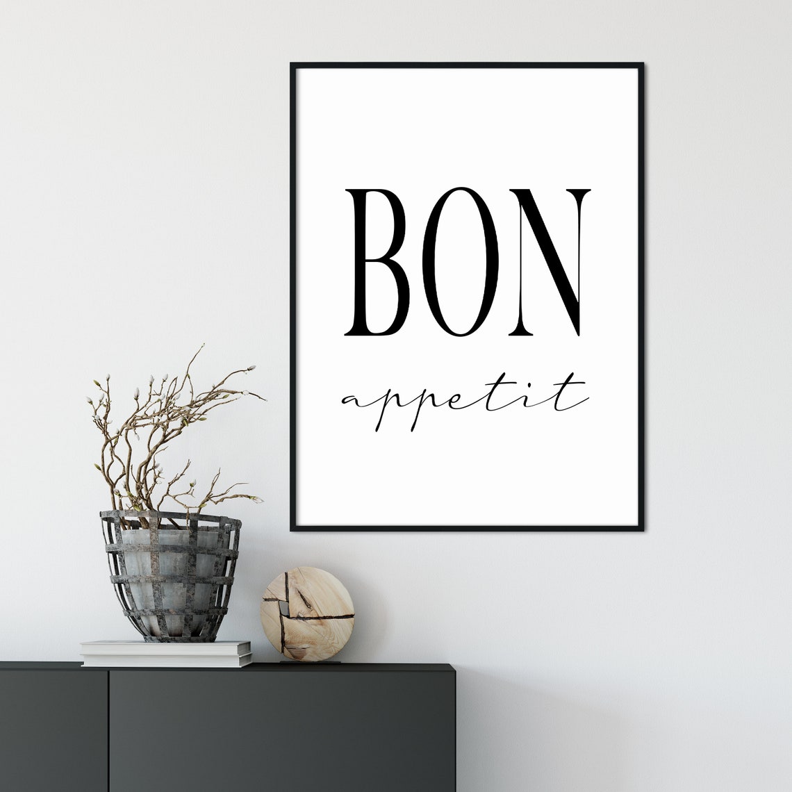 Kitchen wall print bon appetit bon appetite wall decor | Etsy