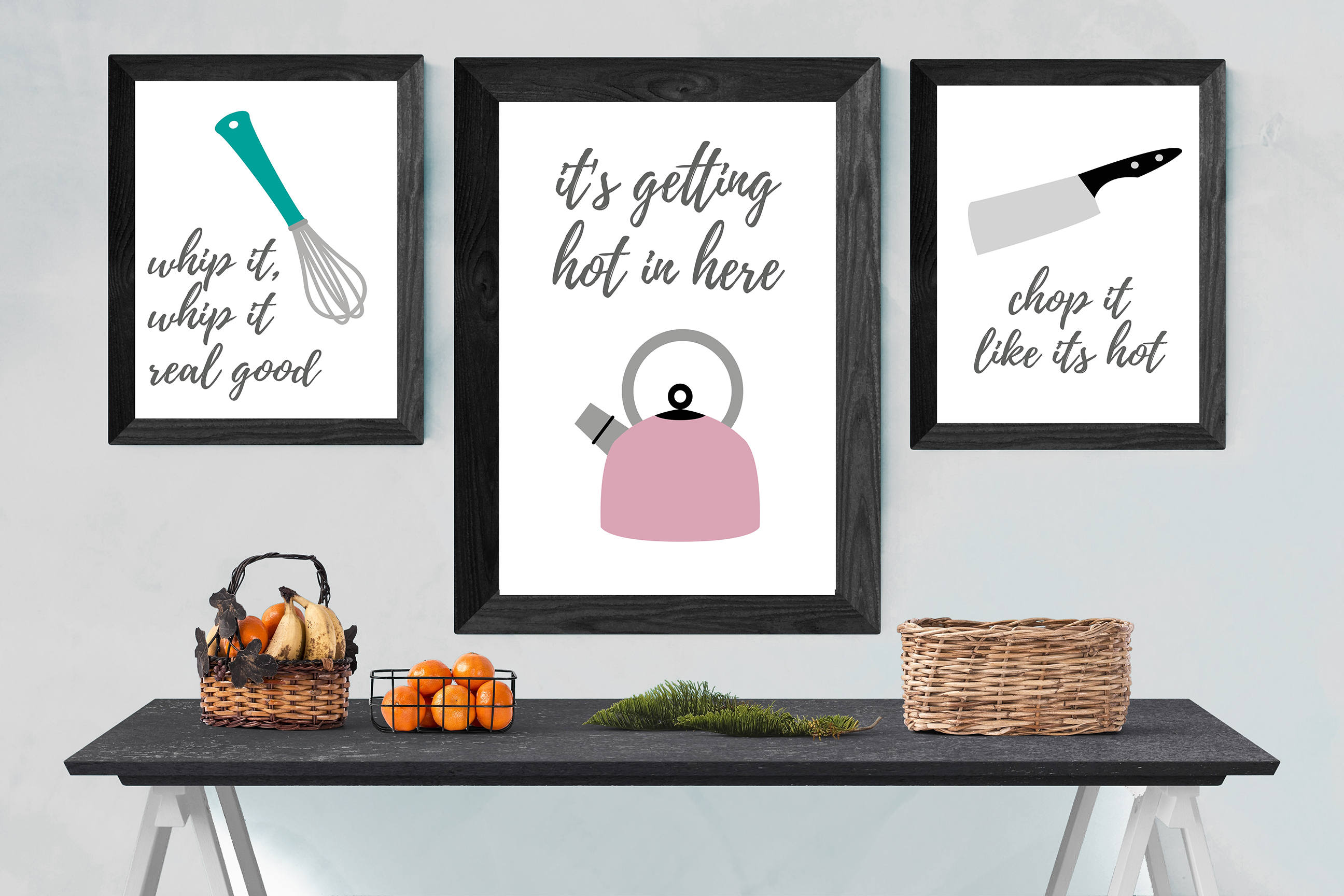 Fun kitchen wall prints wall art set of three quotes Etsy