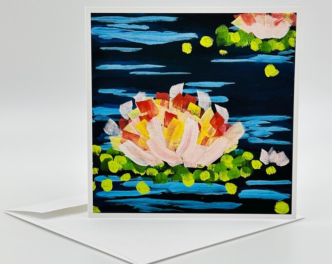 Hey Monet Water Lily Art Card