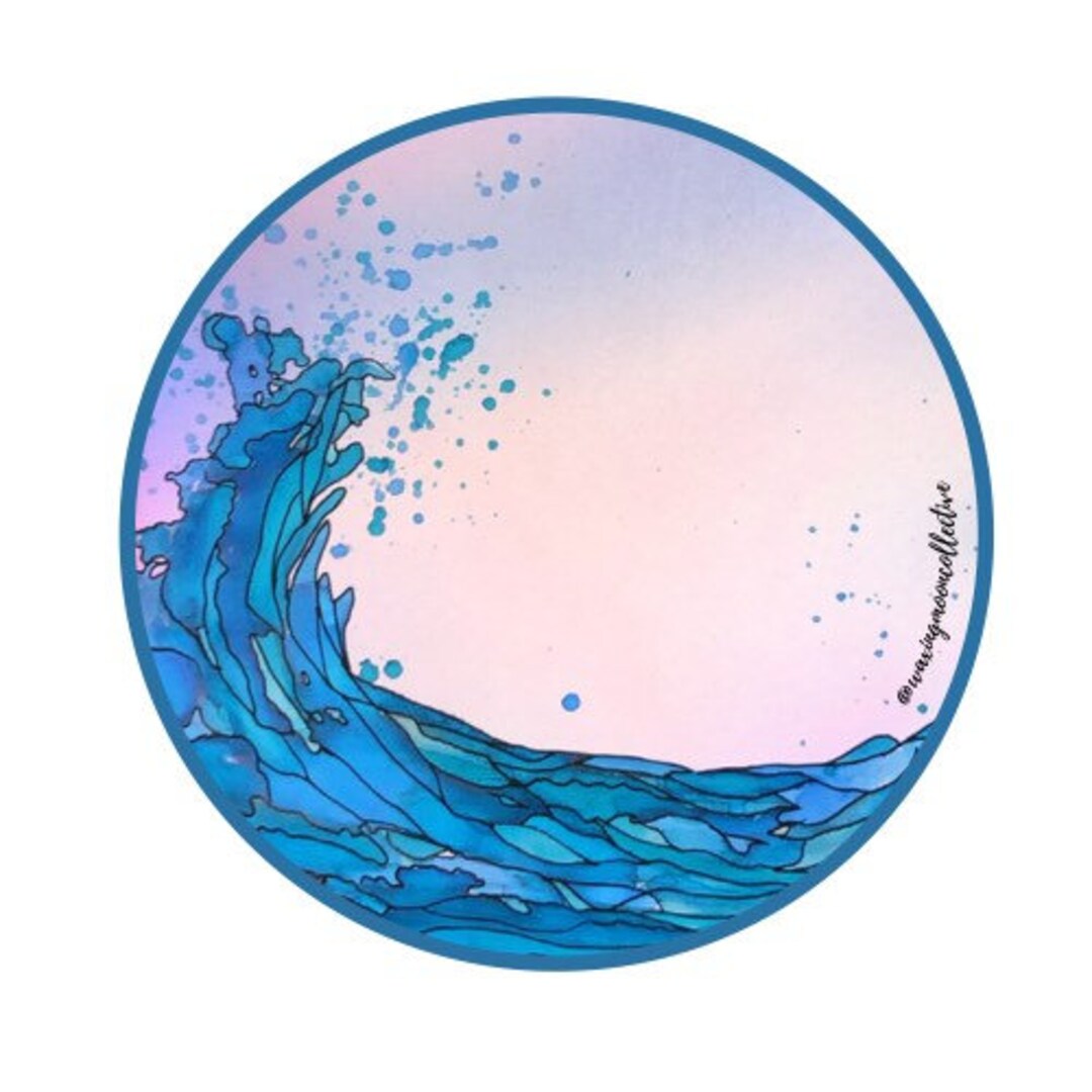 Ocean Wave Vinyl Sticker: Original Alcohol Ink Art (3”) - Etsy