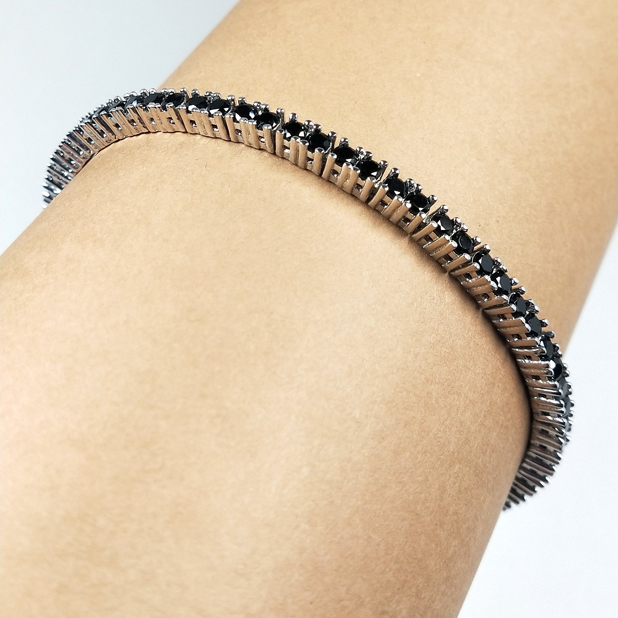 Men's tennis bracelet silver Clearance