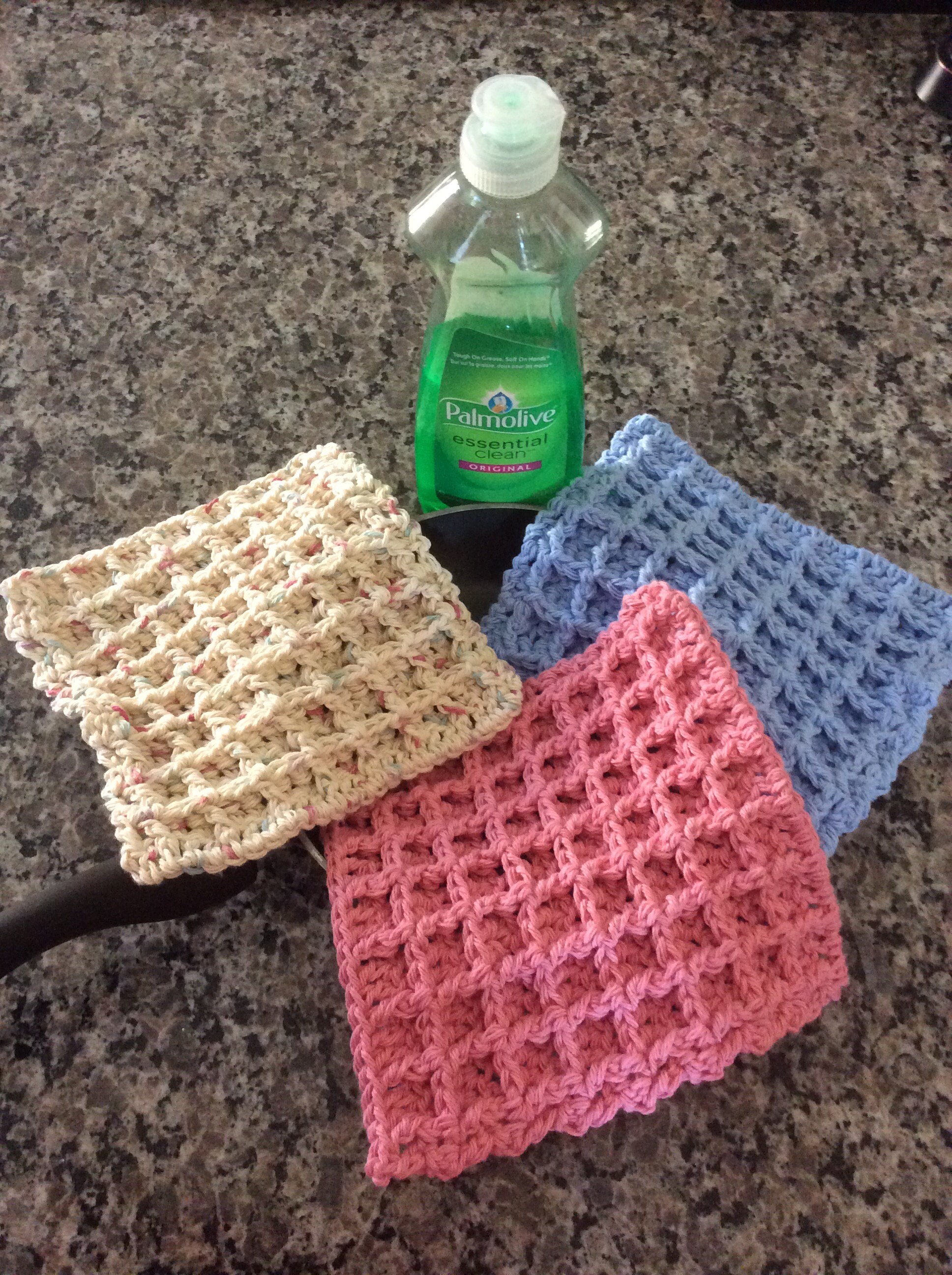 DII Sage Windowpane Oversized Washed Waffle Dishcloth 6 Piece