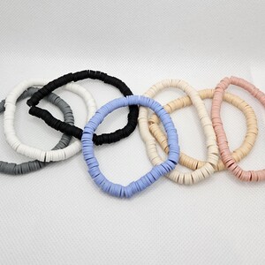 7-Piece Boho Chic Elastic Wristband Set - Stretch Jewelry with Nautical Fashion Polymer Clay Beads friendship bracelets