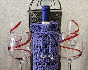 Wine Bottle Gift Bag, Crochet Wine Bottle Gift Bag