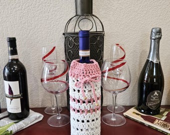 Wine Bottle Gift Bag, Crochet Wine Bottle Gift Bag