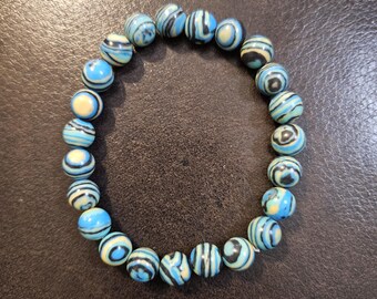 Malachite Natural Stone Beaded Stretch Bracelet