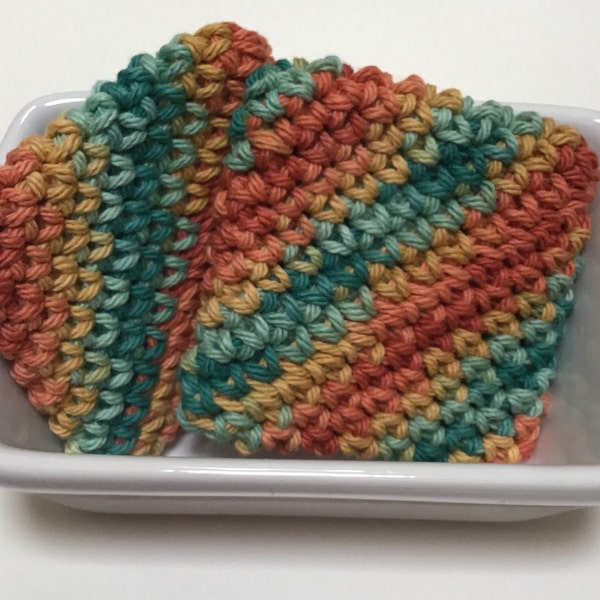 Crochet kitchen scrubbies, Square kitchen scrubbies, Set of 2 crochet. square, double thickness dish & pot scrubbies. Just added more Colors