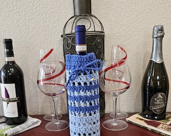 Wine Bottle Gift Bag, Crochet Wine Bottle Gift Bag