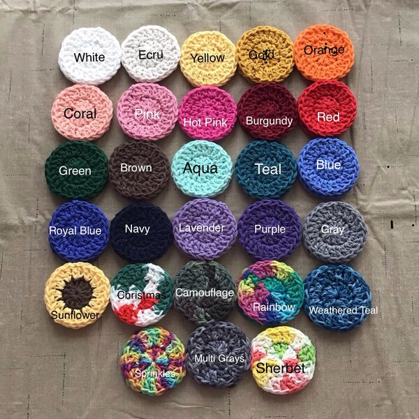 Crochet car coasters, set of 2,  Car Cup Holder Coasters, Truck Coasters, New colors have been added. More then 40 colors available.