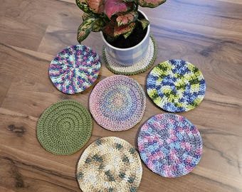 Crochet Flower Pot Coasters