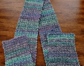 Warm Winter Scarf: Handmade Ribbed Crochet, Approx. 60" L x 5" W