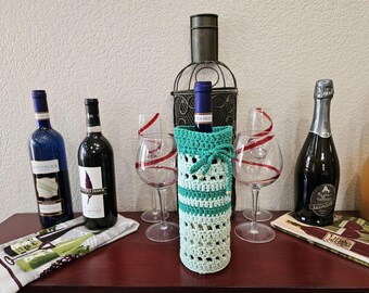 Wine Bottle Gift Bag, Crochet Wine Bottle Gift Bag