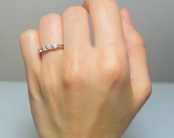 Half Eternity Band,Wedding Band,Engagement Ring,Anniversary Ring.