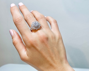 Women's Sterling Silver Flower Ring