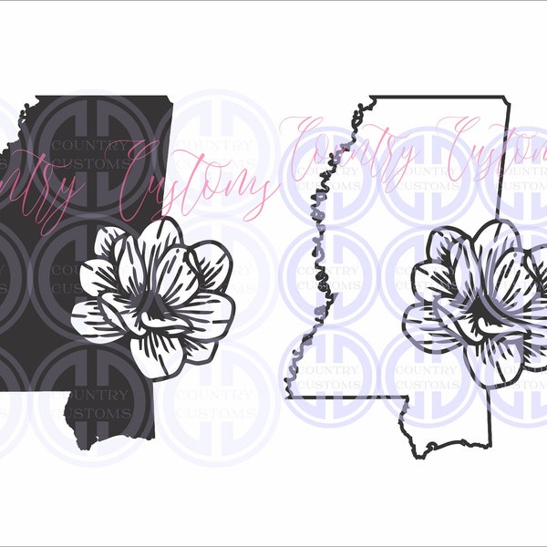 Mississippi Magnolia Design - 2 Designs Included! Instant Download!!