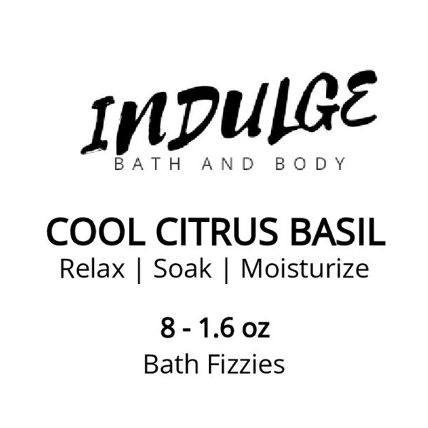 Cool Citrus Basil Type - set of 8 of our 1.6 oz Luxury Bath Bomb Fizzies by Indulge bath and Body