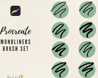 Procreate Monoliner Brush Set: Beschriftung & Farbauftrag (Digitaler Download)