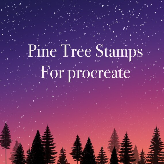 Procreate Pine Tree Stamp Brushes Digital Brushes Painting Etsy