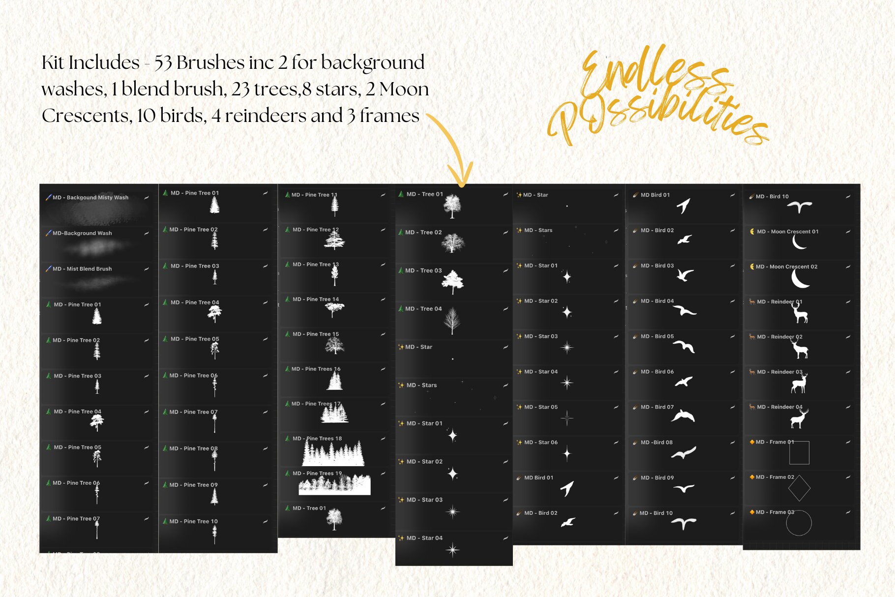 Procreate Enchanted Forest Brush Kit: Watercolor Canvas, Tree Stamps ...