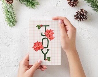 Blumenfreude Weihnachtskarte: Aquarell Weihnachtsstern Printable (Digital Download)