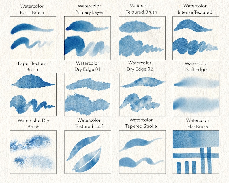Procreate Watercolor Essentials Brush Pack Realistic Watercolor Brushes ...