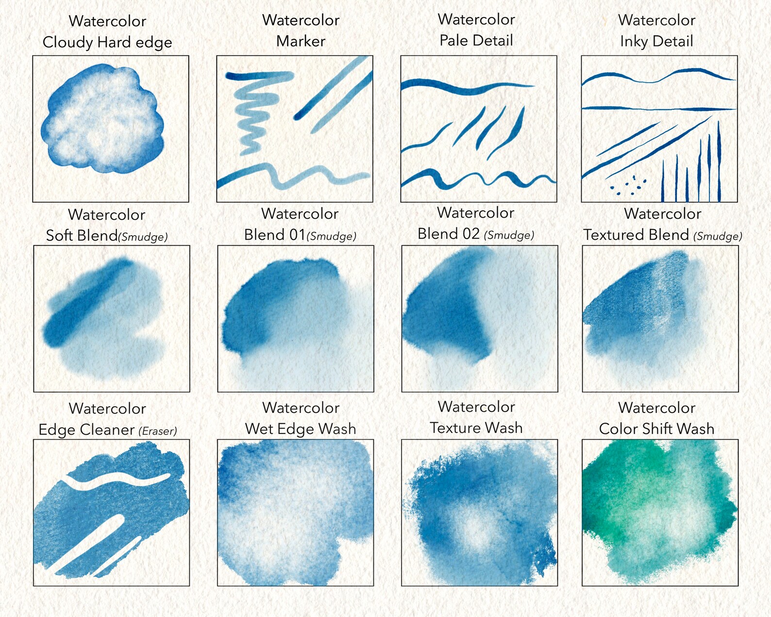Procreate Watercolor Essentials Brush Pack Realistic Watercolor Brushes ...