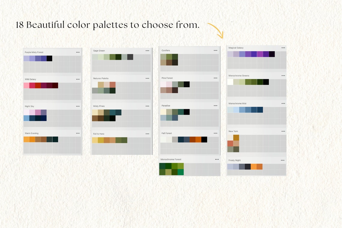 Procreate Enchanted Forest Brush Kit: Watercolor Canvas, Tree Stamps ...