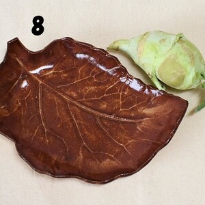 Real/Natural Kohlrabi leaf imprinted Textured Dinnerware Plate, Jewelry Plate, Trinket Tray image 10