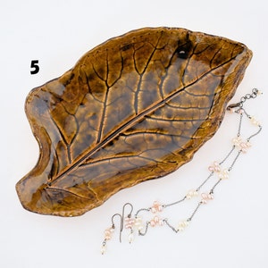 Real/Natural Kohlrabi leaf imprinted Textured Dinnerware Plate, Jewelry Plate, Trinket Tray image 7