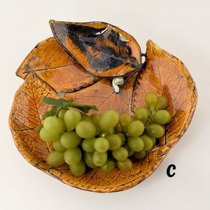 Real Natural leaf imprinted, and assembled Bowl with Ladybug or Snail Peekaboo image 9