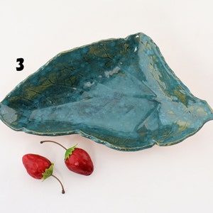 Real/Natural Kohlrabi leaf imprinted Textured Dinnerware Plate, Jewelry Plate, Trinket Tray image 5