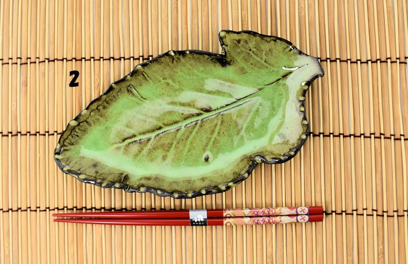 Real/Natural Kohlrabi leaf imprinted Textured Dinnerware Plate, Jewelry Plate, Trinket Tray image 4