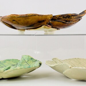 Real Natural leaf imprinted, and assembled Bowl with Ladybug or Snail Peekaboo image 3