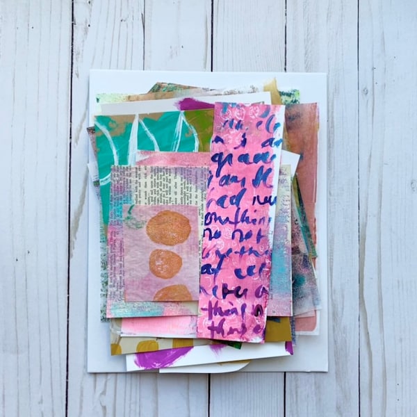 Large painted papers collage pack