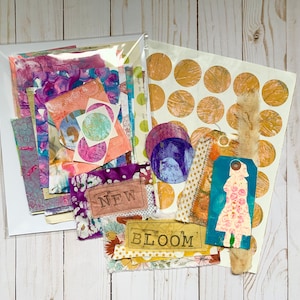 3 month painted papers collage pack subscription