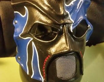 Custom wrestling mask Kane style prop leather sublime1327 Halloween please read the listing description