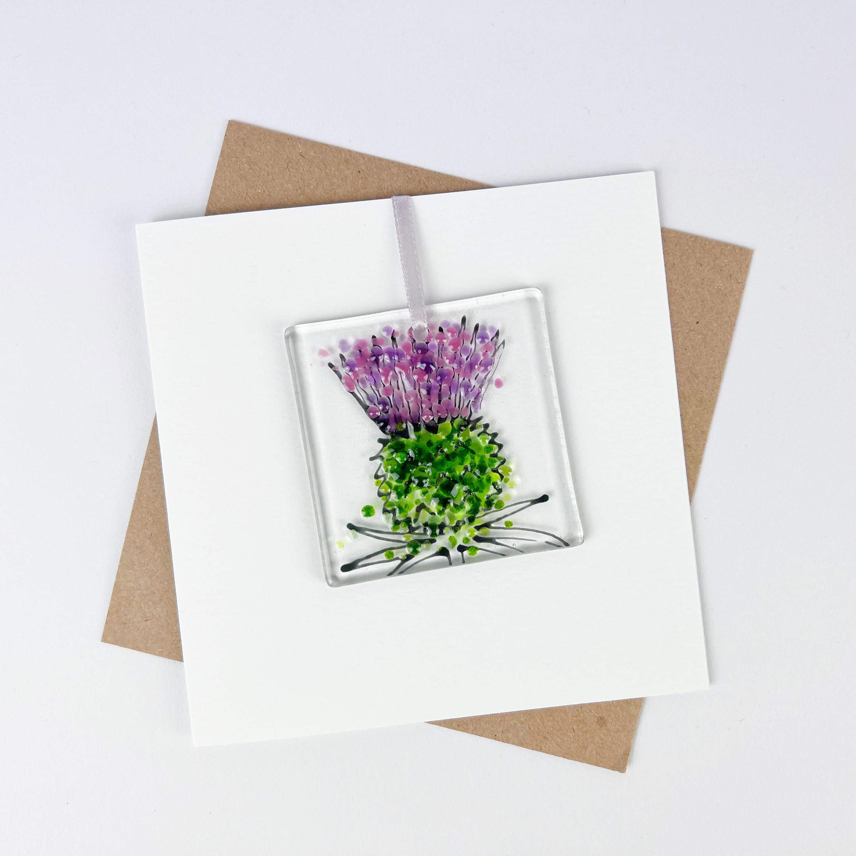 Thistle Card With Detachable Fused Glass Decoration Etsy UK