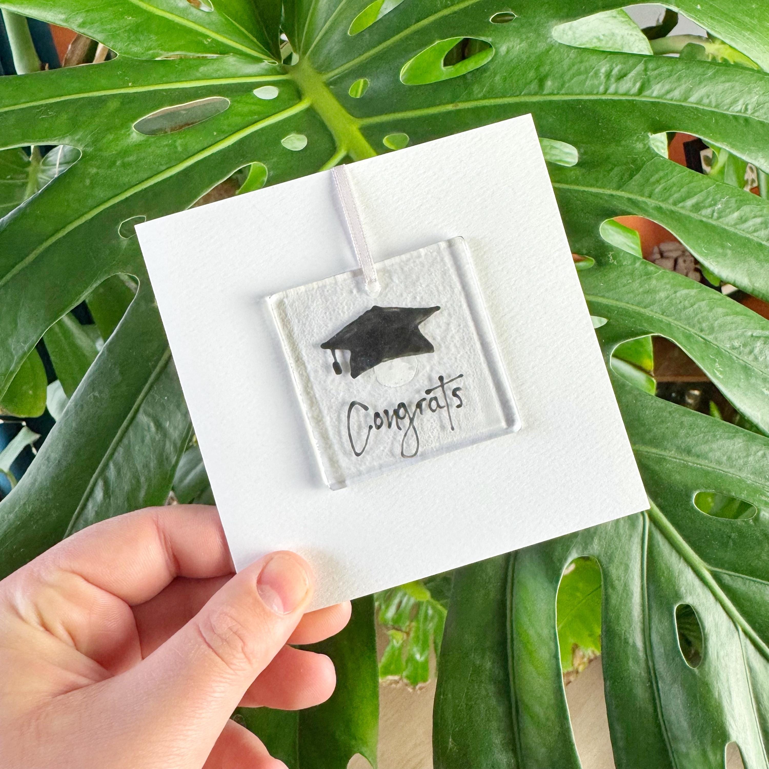 Congrats Graduation Card With Detachable Fused Glass Decoration - Etsy UK